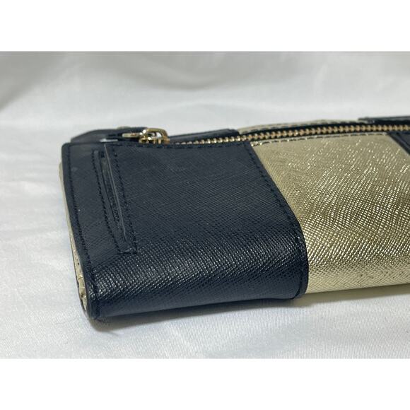 Kate Spade Black & Gold Skinny Slim Leather Women's Designer Wallet - Picture 5 of 11